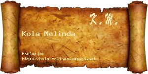 Kola Melinda névjegykártya