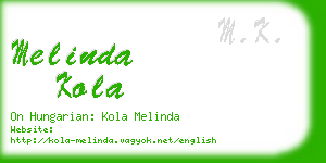 melinda kola business card